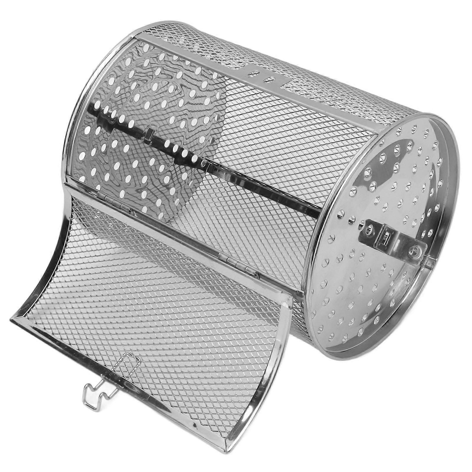 Grille de four rotative à 360 degrés en acier inoxydable, panier à rôtir pour la cuisson des noix et des barbecues
