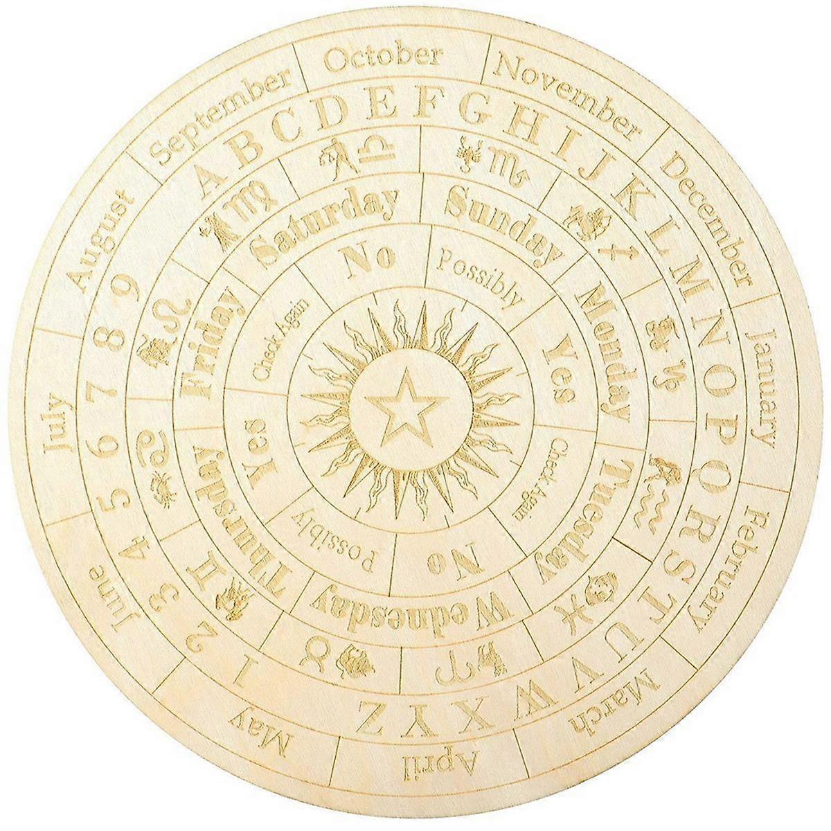Star Pendulum Board Wooden Dowsing Board Divination Metaphysical Message Board