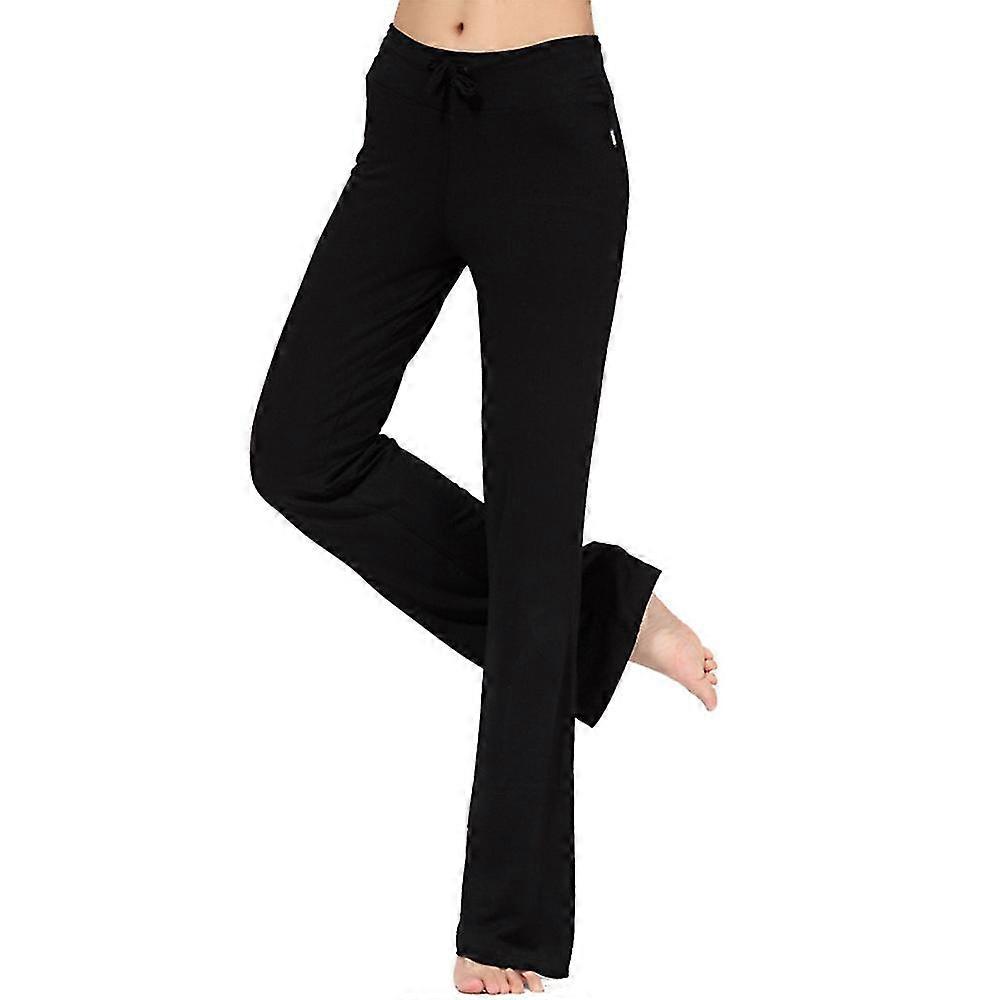 Women Solid Drawstring Loose Yoga Pants Breathable Gym Sports Pilates Long Pants