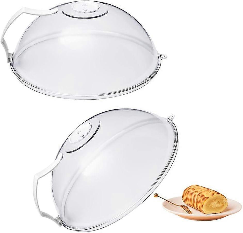 2 Pieces Microwave Lid with Handle, Microwave Food Cover, Microwave Lid, Microwave Cover, Microwave Spill Proof, for Fruits and Vegetables
