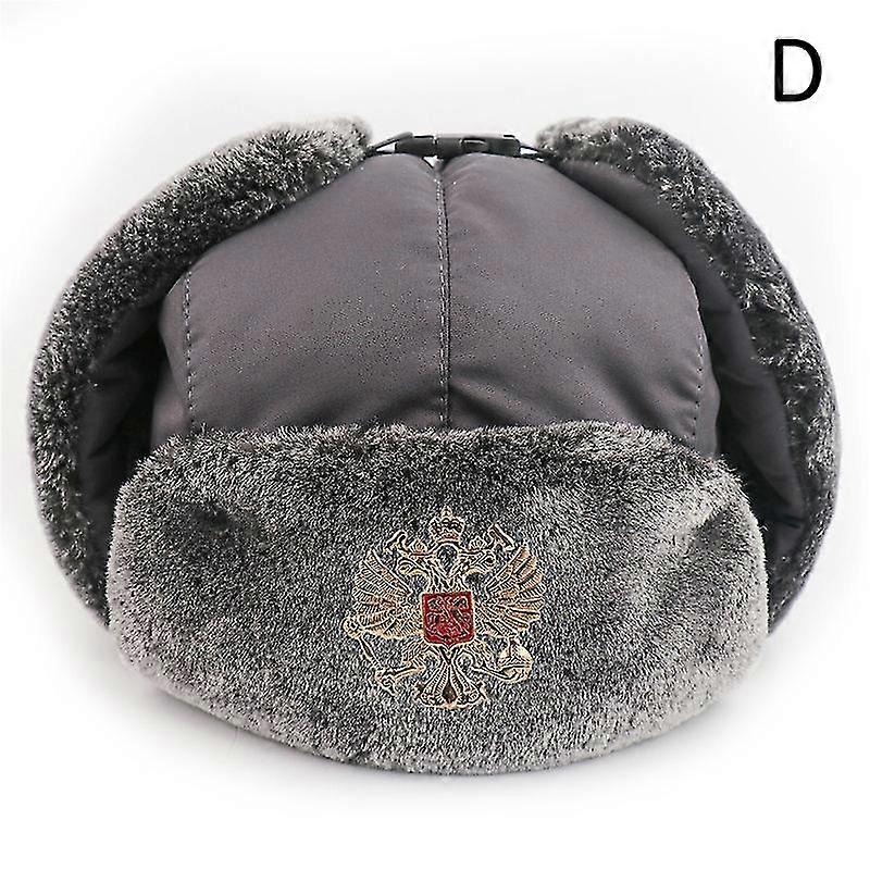 Ruská čepice Trapper s sovětským odznakem Umělé kožešiny Ushanka Klapky Klobouk Zimní voda a vítr odolné použití