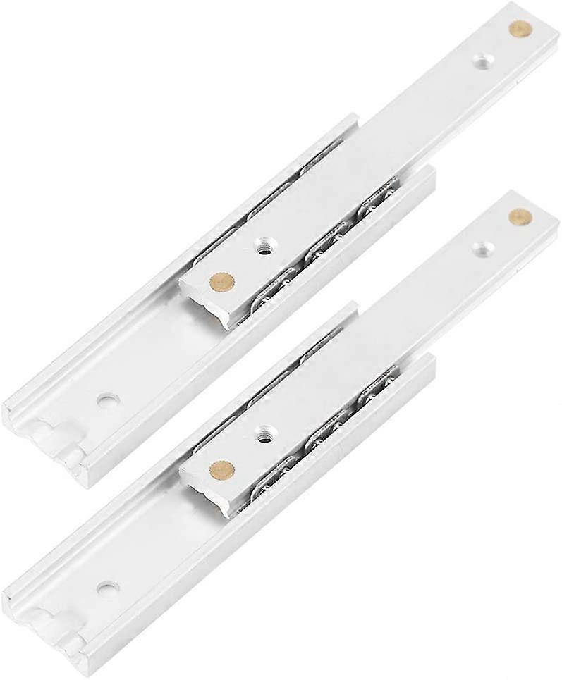 2pcs Aluminum Alloy Heavy Duty Ball Bearing Drawer Slides Durable Telescopic Rail Smooth Slide for Cabinet Drawer(140mm)