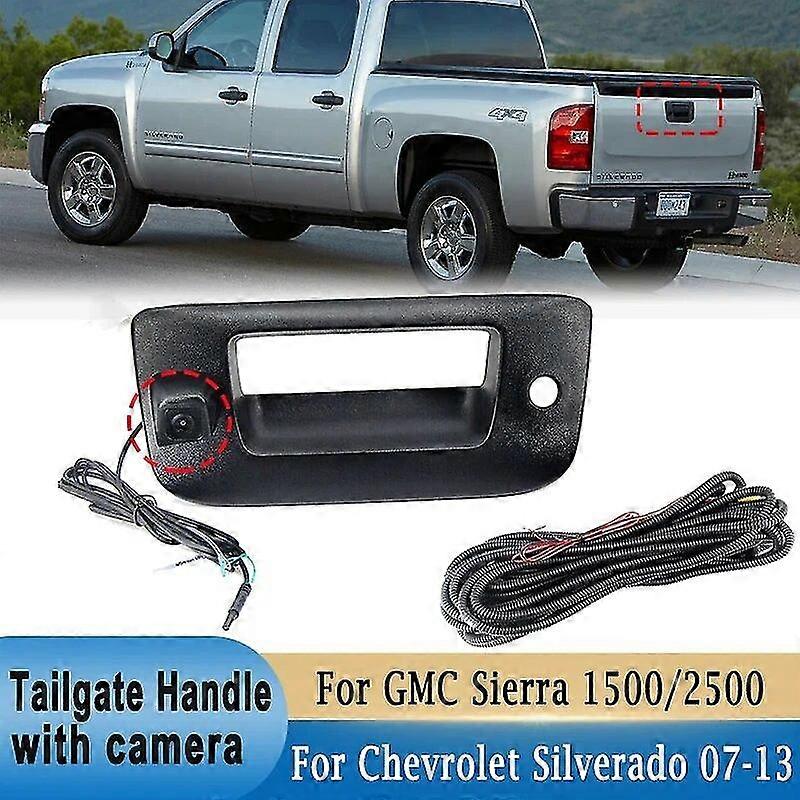 Tailgate Trunk Rear Door Handle with Rearview Parking Camera Wide-angle for Chevrolet Silverado GMC Sierra 2007-2013