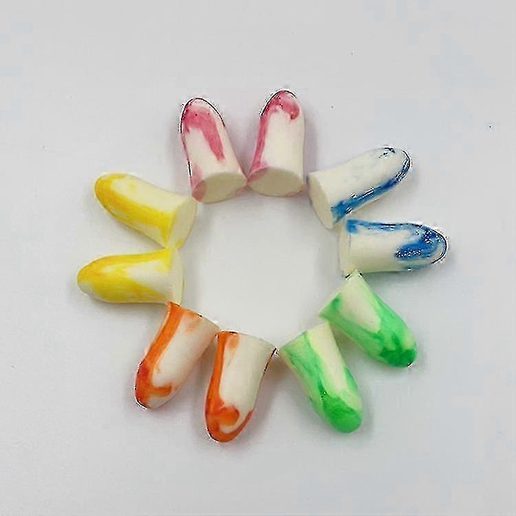 Colorful Two-color Bell Earplugs, Sleep Slow Rebound Memory Foam Earplugs5 Pairs-multi Colours style 597