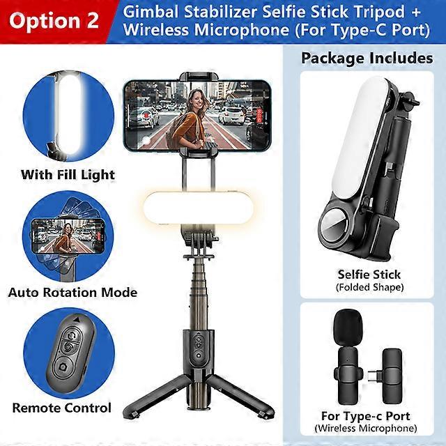 Selfie Stick Gimbal Stabilizer Tripod For iPhone Android Phone Action Camera Bluetooth Mobile Holder Cell Smartphone Cellphone