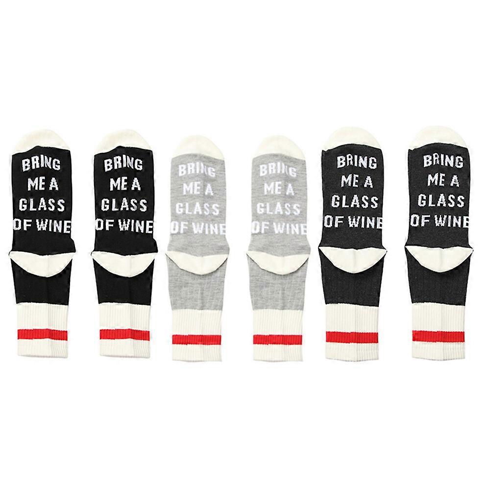 Contrast Color Cotton Mid-Calf Socks - Light Gray (A2)