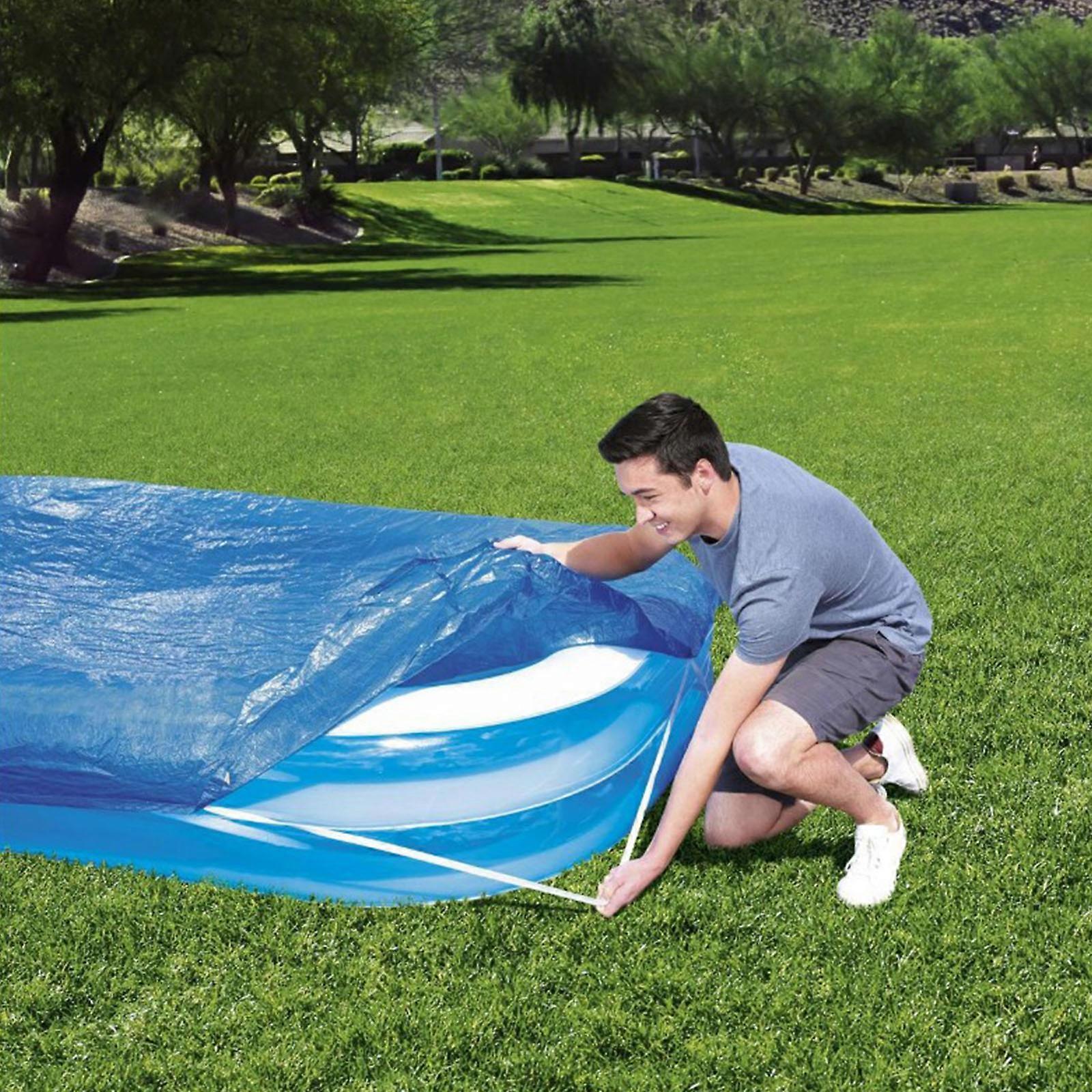 Rectangular Pool Cover, PE Material, Inflatable, Fits 305x183x56cm Swimming Pool