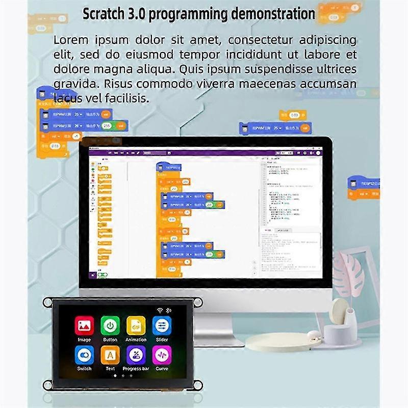 ESP32-S3 شاشة LCD IPS تعمل باللمس بالسعة HD 8M PSRAM WIFI لوحة تطوير بلوتوث ل LVGL ، 4.3 بوصة