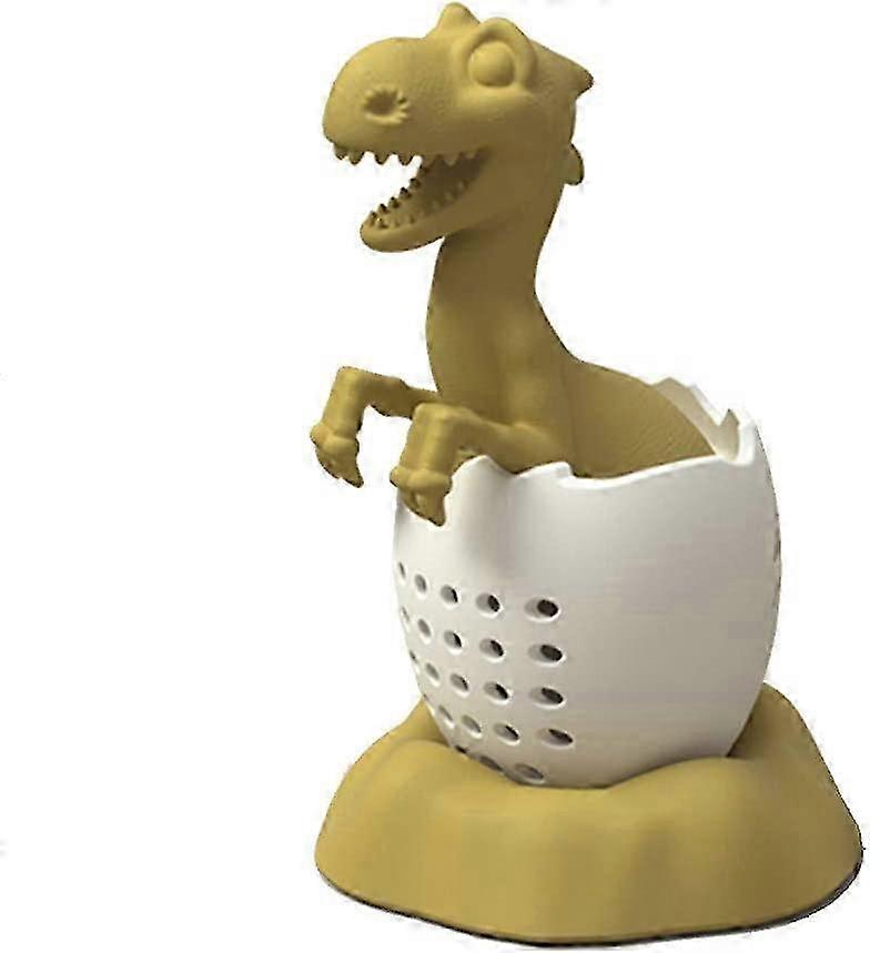 (Yellow)Dinosaur Eggshell Tea Infuser Silicone Tea Diffuser for Loose Tea Tea Strainer Suitable for Teapots