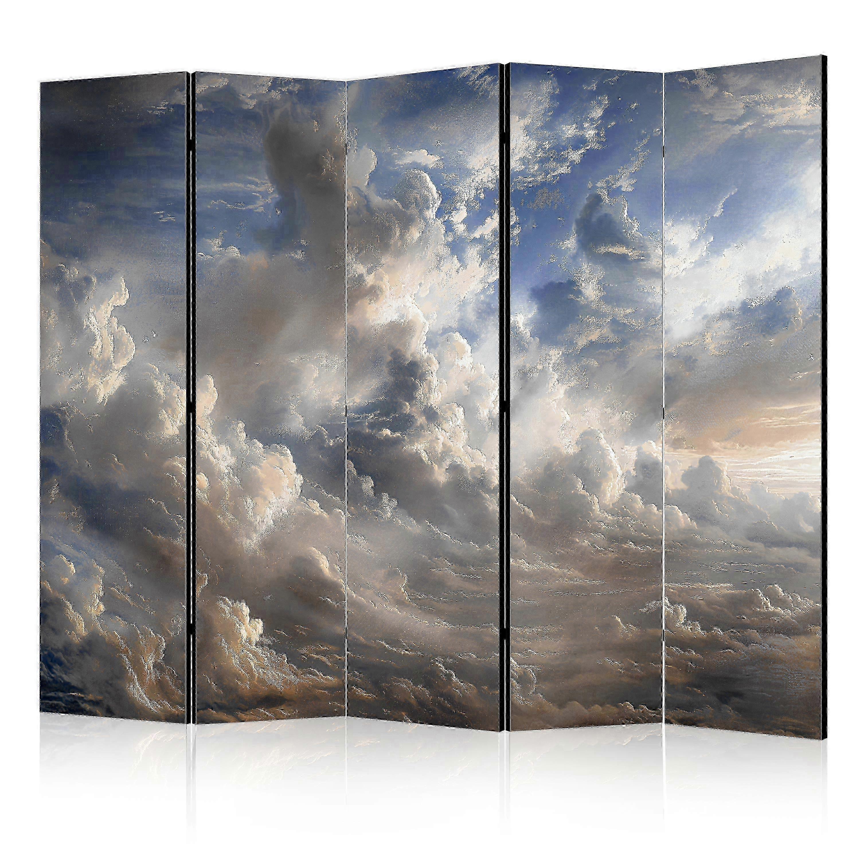 Room Divider - Golden Reflections on Clouds Foreshadowing Dusk