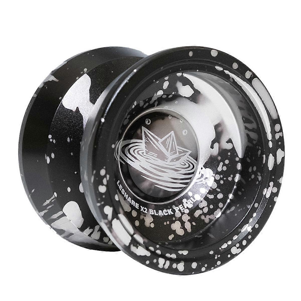 Professional Yoyo Aluminum Yoyo Ball Suitable for Advanced Player Kids Beginner Black Silver