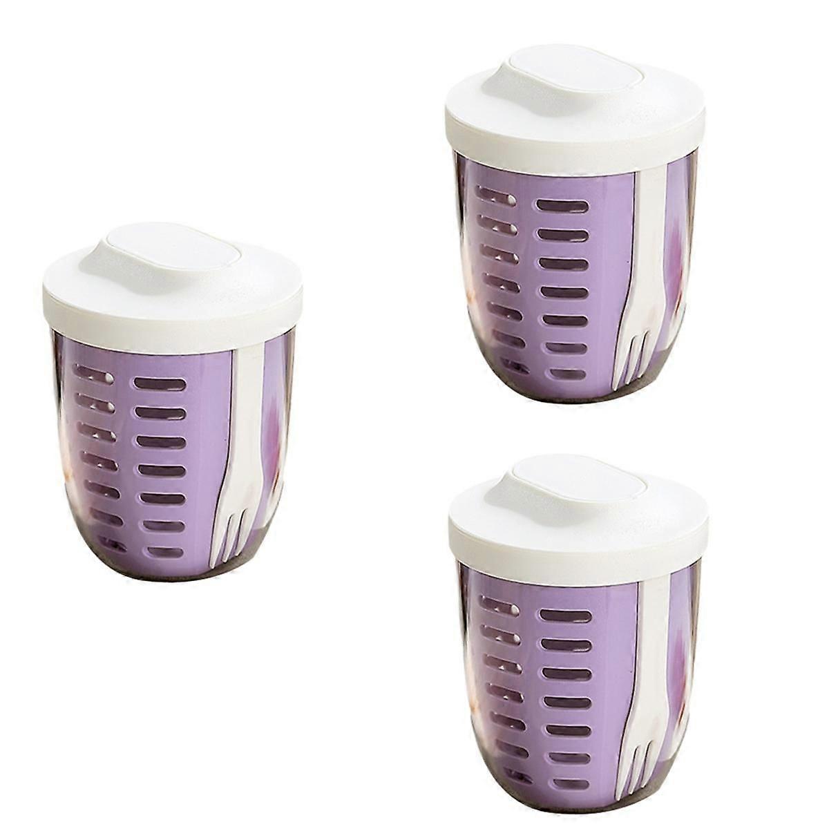 Salad Cup, Picnic Fruit Cup, Double-Layer Drain Cup, Portable Breakfast Cup, Soup Cup Kitchen Suppl