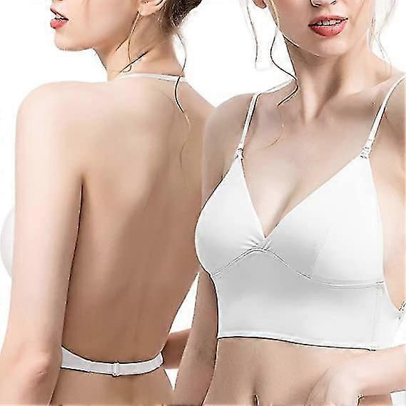 Low Back Bras For Women Wire-free U-shaped Backless Bra With Spaghetti Strap Convertible Sleep Bralette