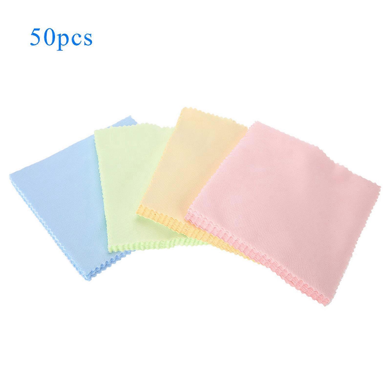 50 Pcs Jewelry Cleaning Accessory Polishing Cloth for Wiping Platinum Silver
