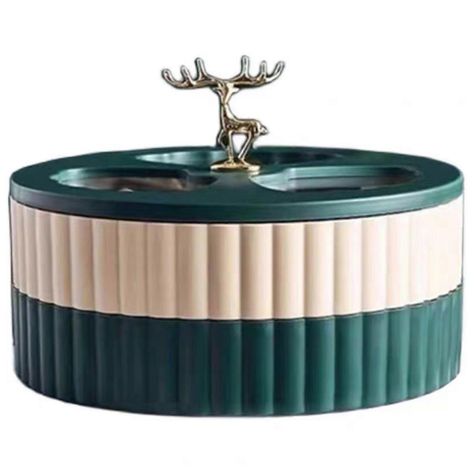 Double Layers Dry Fruit Candy Box Elk Dried Fruit Box Divided Snack Serving Tray with Lid