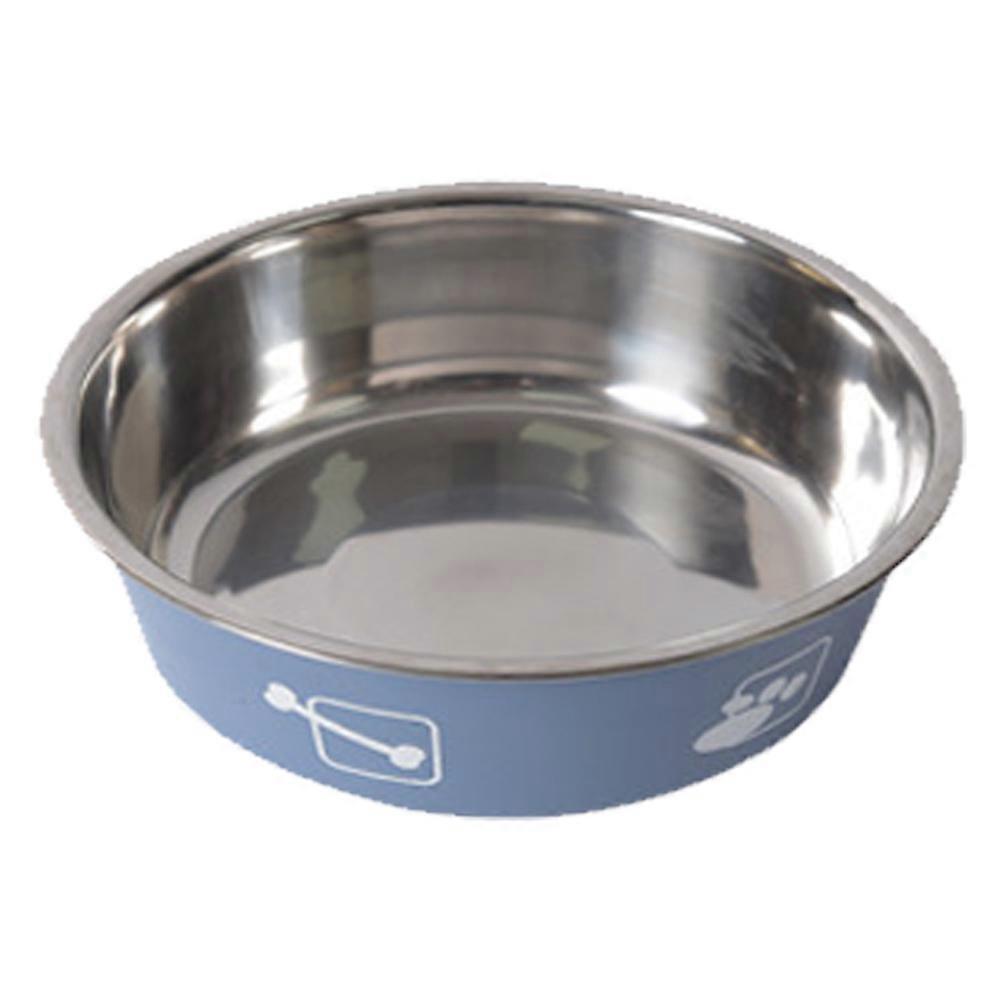Stylish Stainless Steel Pet Bowl, Odor Resistant, Rustproof, Decorative Pattern