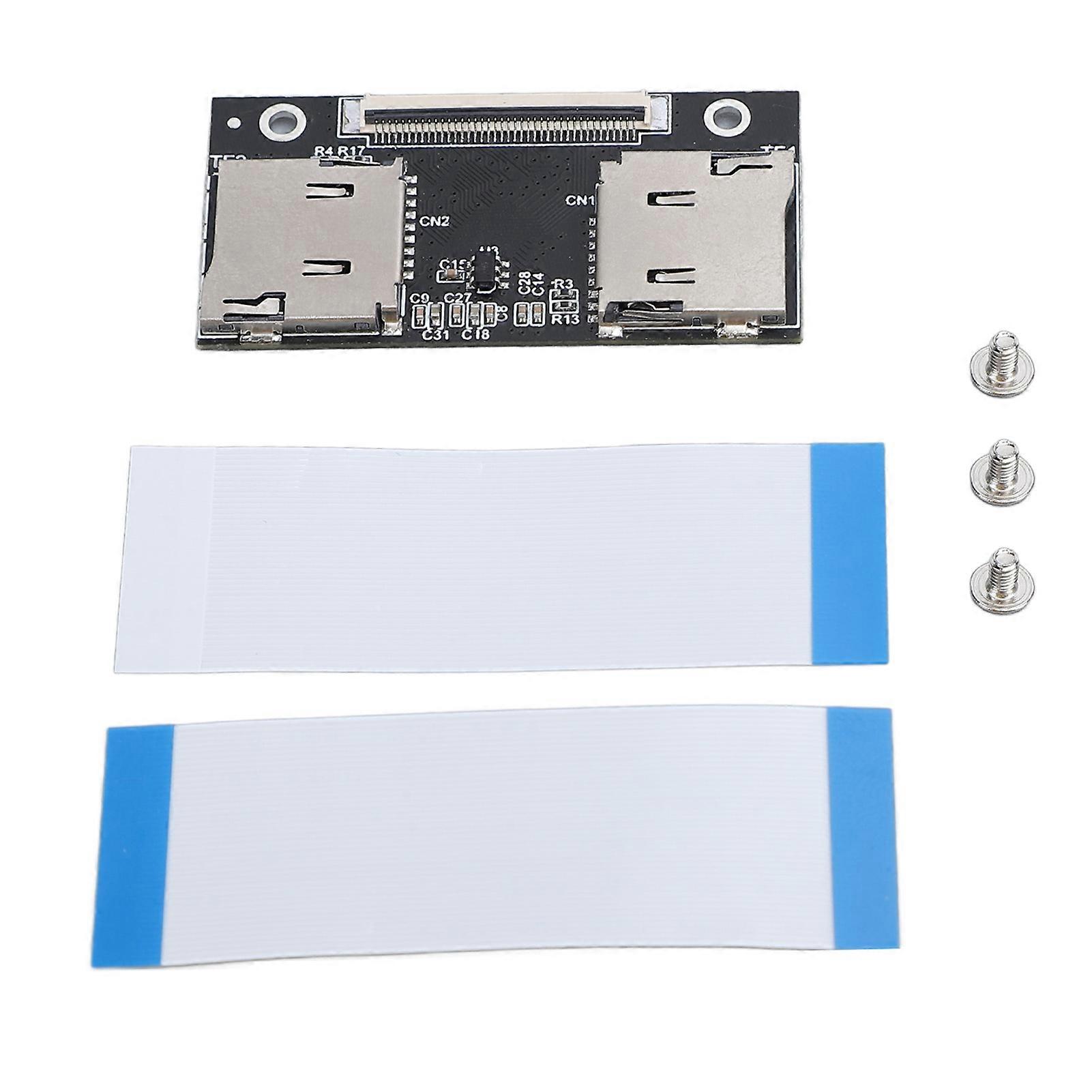 PCB Dual Micro Storage Card to CE ZIF SSD Adapter for Laptops Gaming Consoles Black