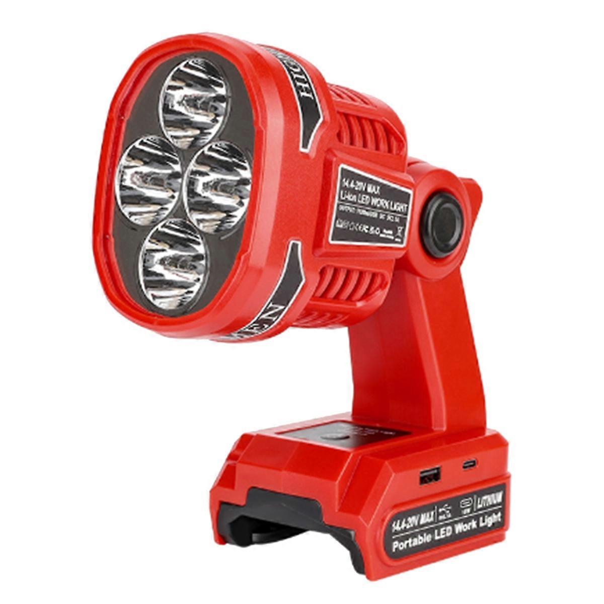 For 14.4-20V Lithium Ion Batteries LED Work Light Light Cordless Handheld Spotlight
