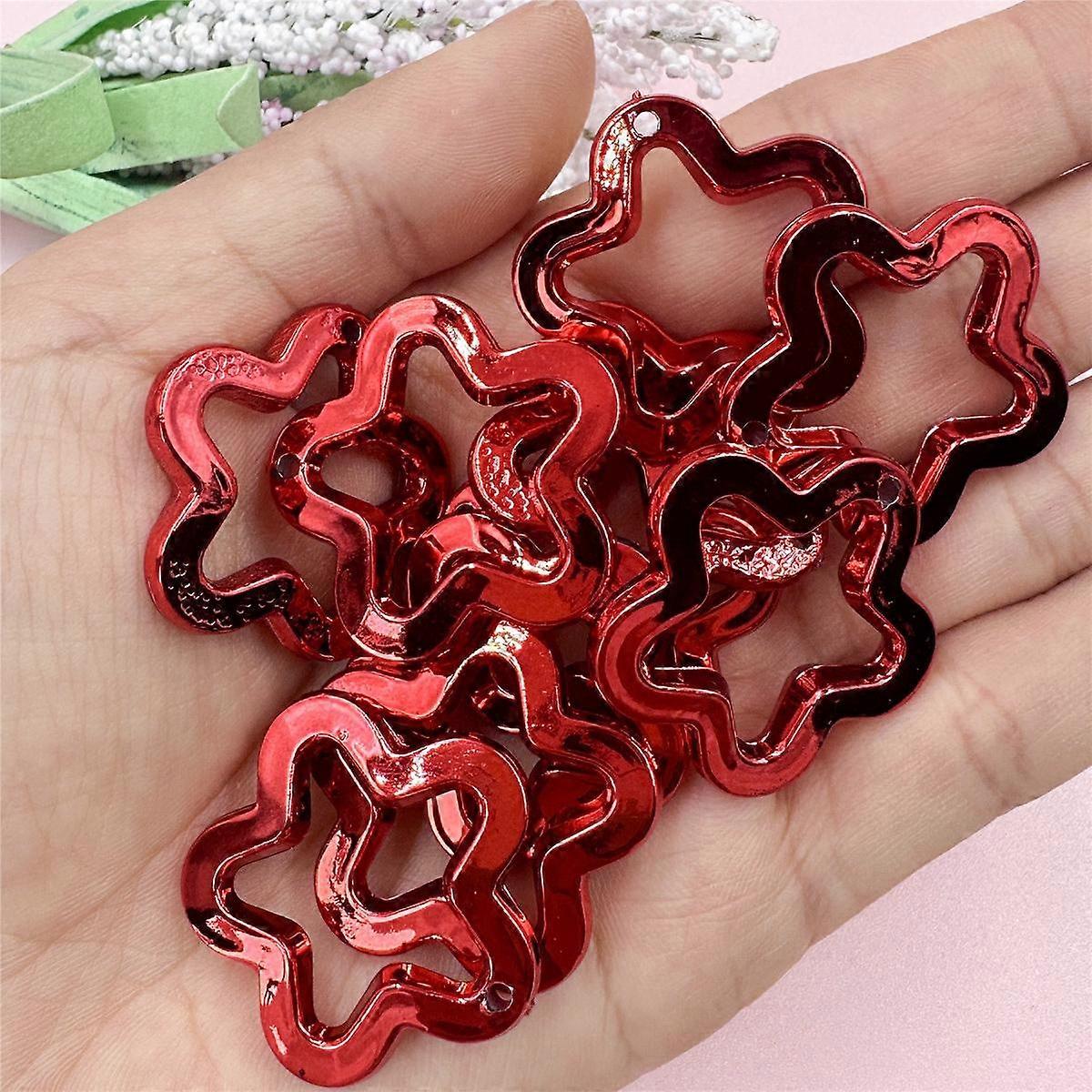 Hanmade DIY Jewelry Accessories 10Pcs Star Pendant for Necklace Earrings Making Loose Beads 30mm UV Color Plating Fashion Acrylic