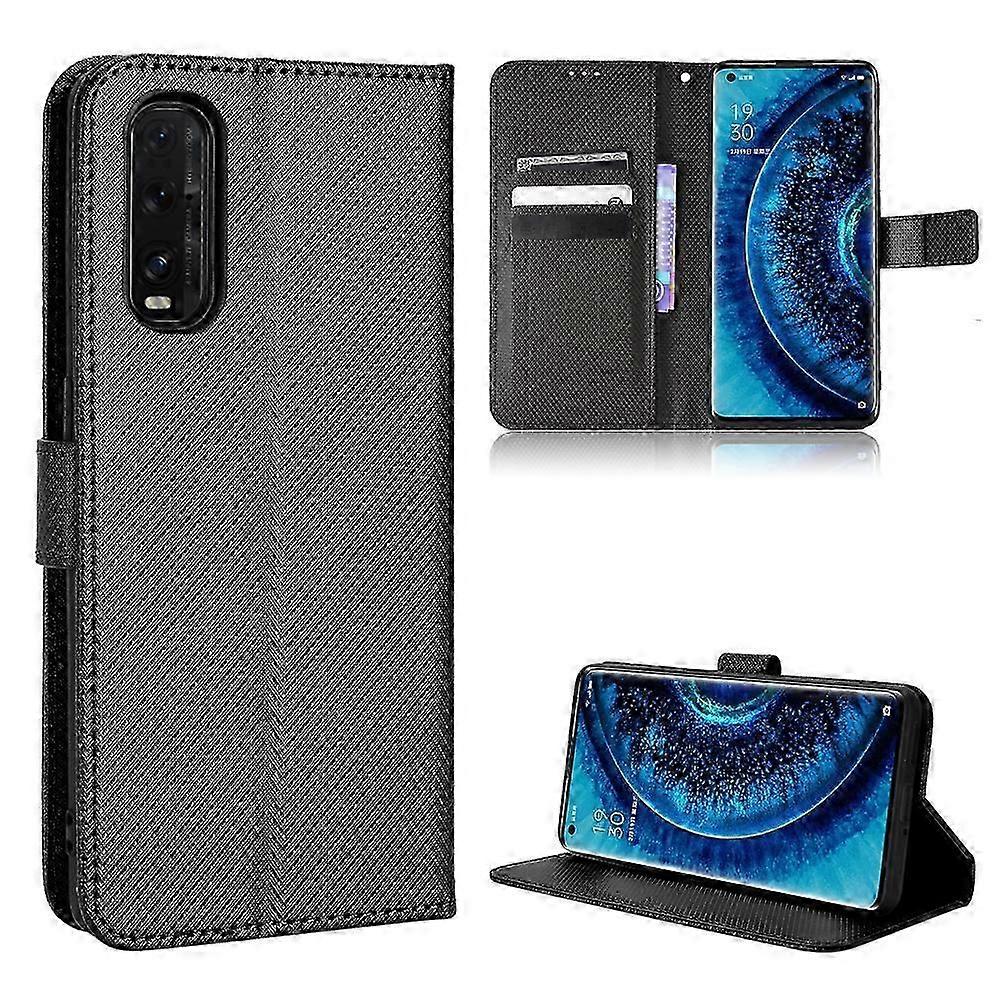 Compatible with OPPO Find X2 Wallet Case Diamond Pattern Pu Leather Cover With Magnetic Closure Card Slots