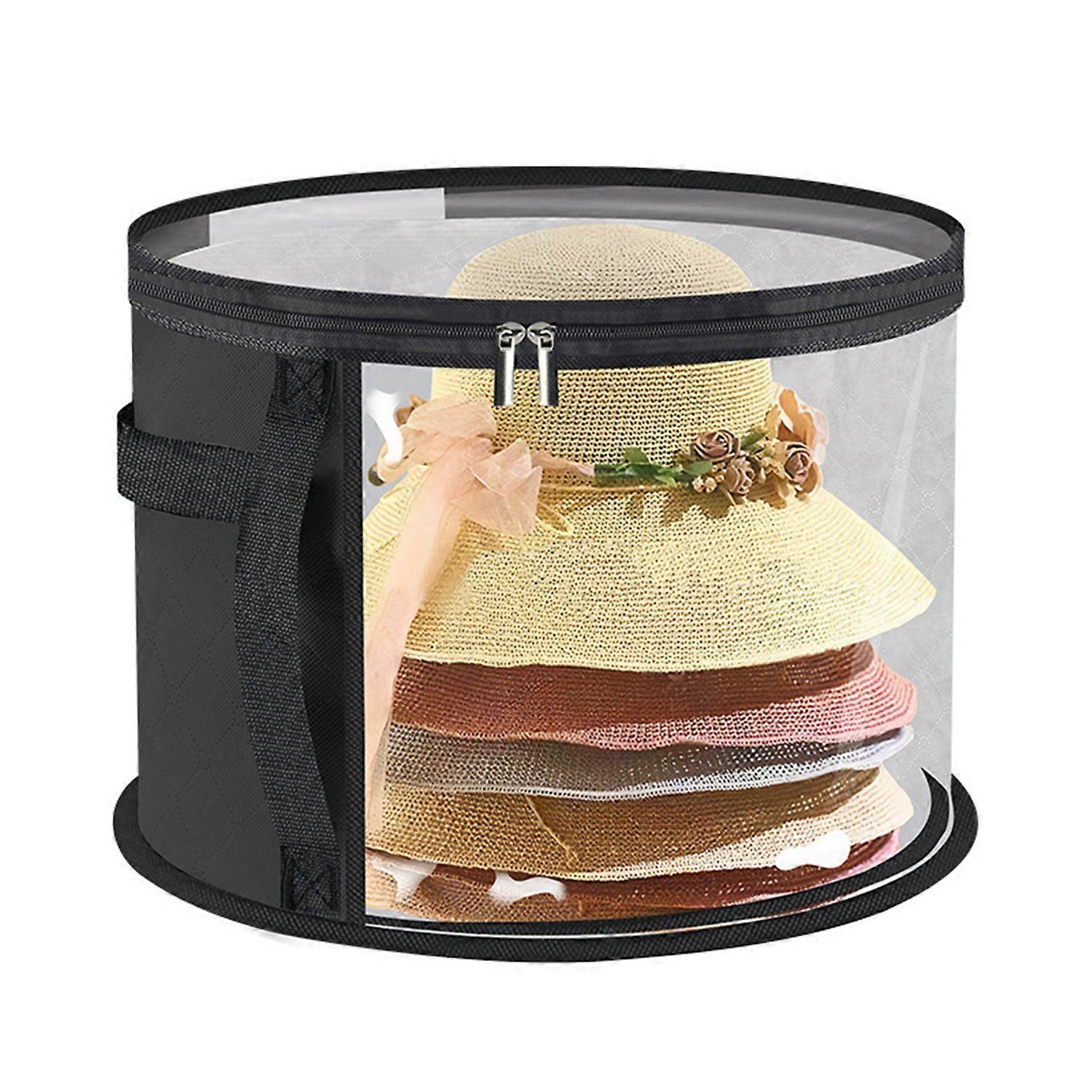 Oversized Clear Hat Storage Bag with Handle Zipper Closure Transparent Design Foldable Cowboy Hat