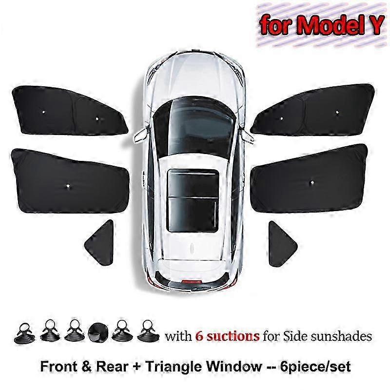 Car Sun Shade for Tesla Model 3 Y X S 2017-2023 Front Side Window Custom Sunshade Cover with Suction Rear Windshield Accessories