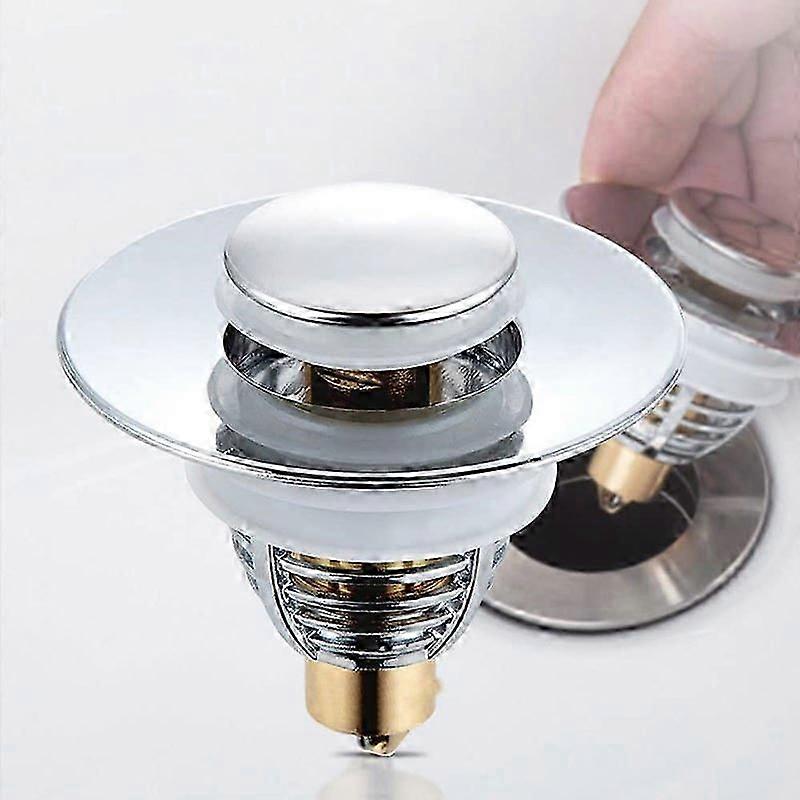 Universal Bathroom Sink Stopper For 1.06"-1.80" Basin Drain Holes, Basin Pop-Up Drain Filter, Drain Filter Plug Without Overflow With Hair Catcher