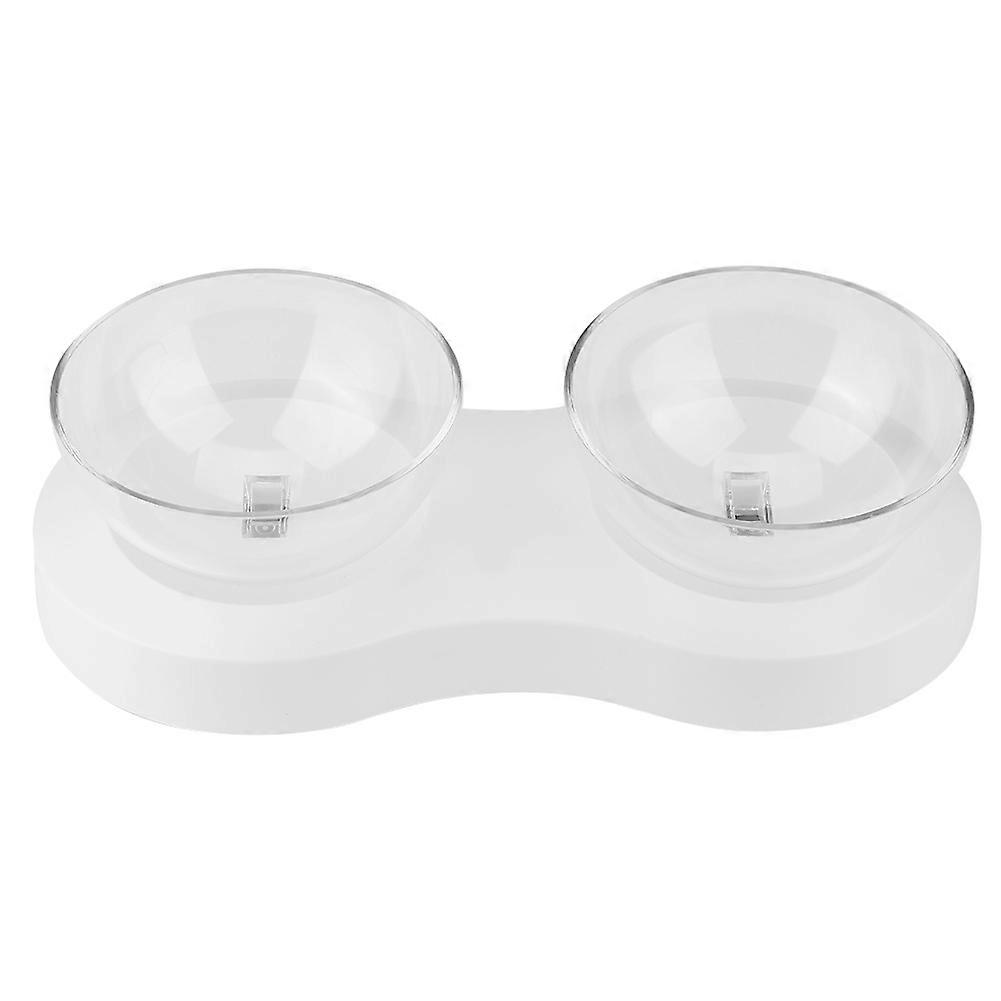 20° Adjustable Transparent Double Pet Feeding Bowl for Cats, BPA-Free, Easy Clean, Ergonomic Design