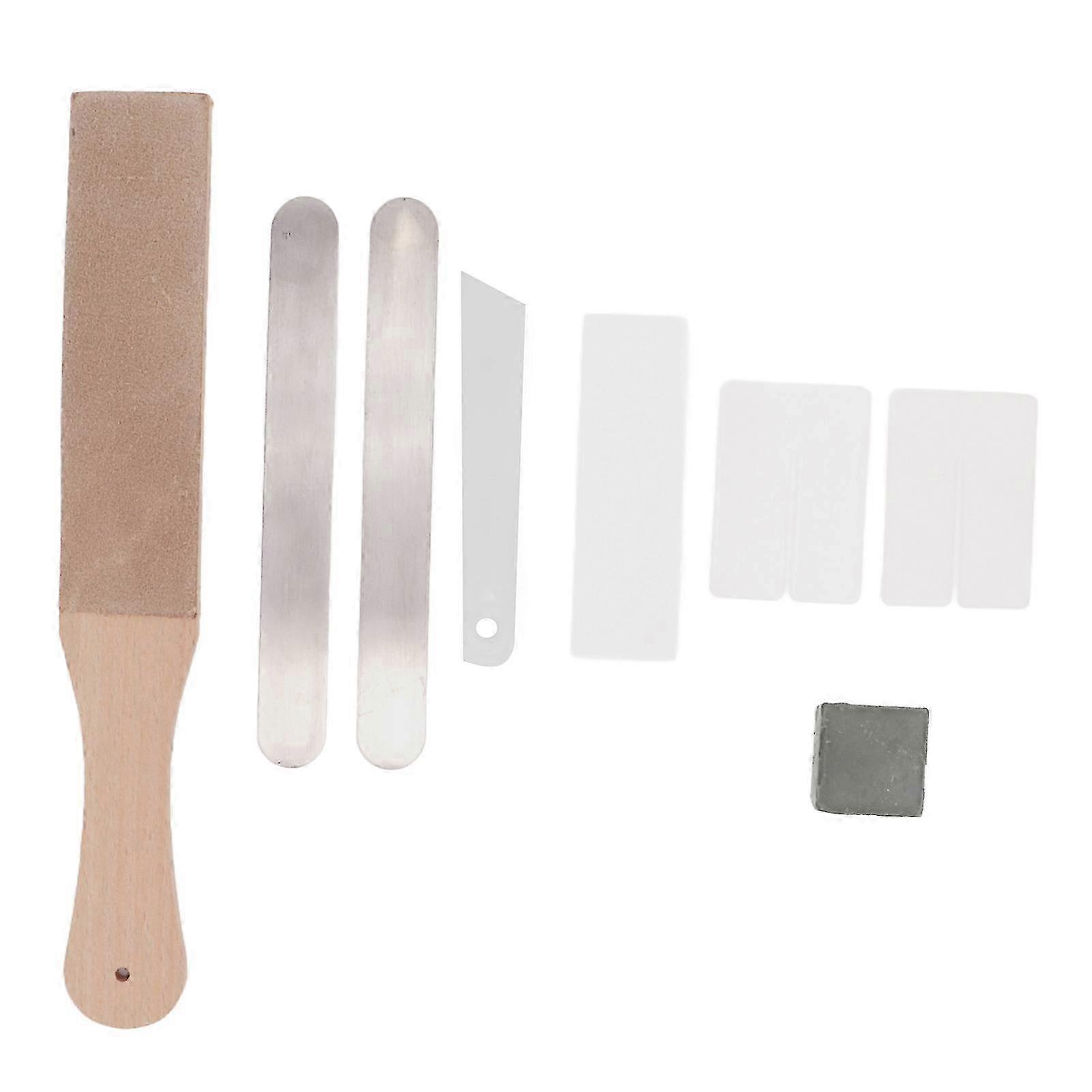 Leather Stropping Kit Complete Tools Double Sided Leather Paddle Honing Strop Set for DIY Leather Crafting Honing Set 1