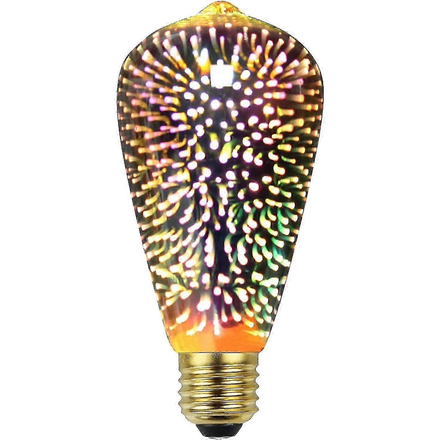 Edison Bulb 3d Firework Led Bulb 4w 220-240v E27 Specialty Decorative Bulb (st64)