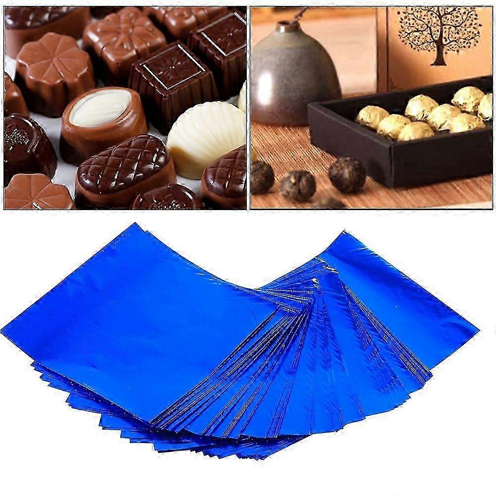 100Pcs/Lot Square Candy Sweets Chocolate Lolly Foil Wrappers Confectionary 3" X 3" Blue