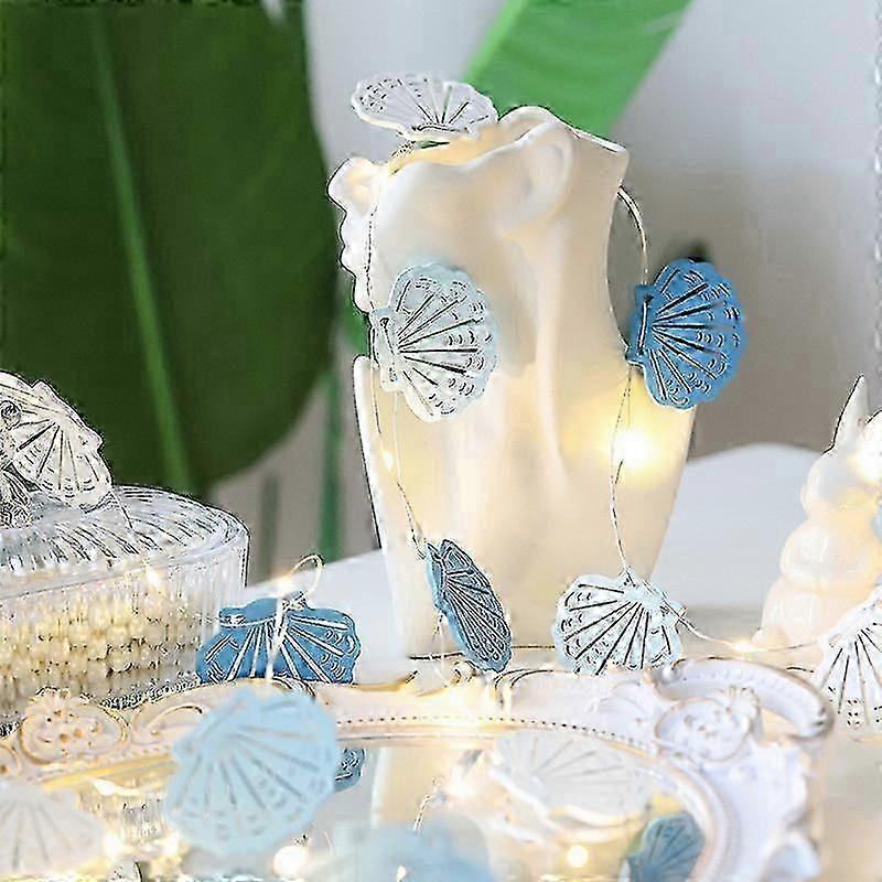 Christmas Decorations LED Wooden Shells Star Light String, Underwater Decorative Light, Copper Wire Light, Window Decoration Light, Color Light String
