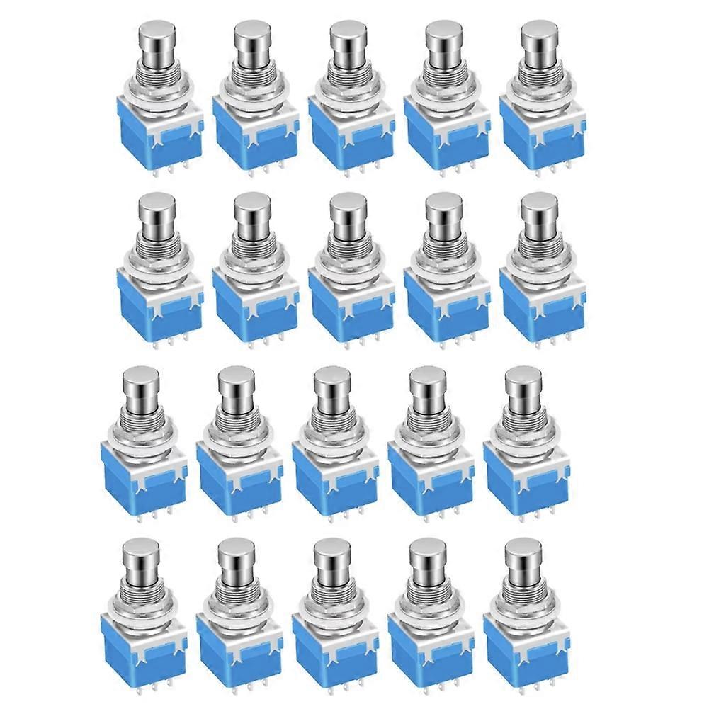 20PCS Momentary Guitar Effect Pedal 3PDT Footswitch 9 Pin Latching Stomp Push Button Foot Switch True Bypass Solder Lug