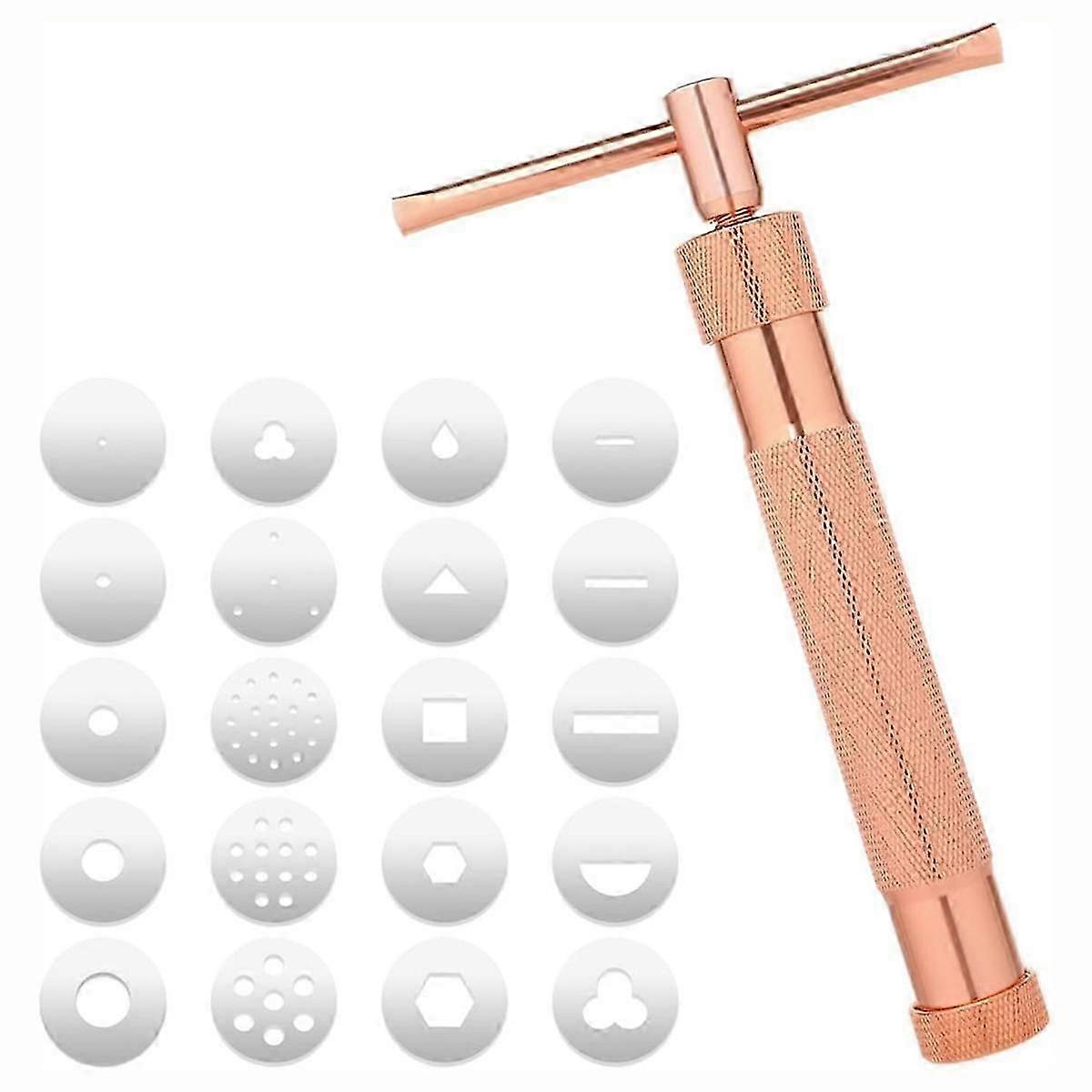 Clay Extruder,Fondant Extruder Stainless Steel Clay Extruder with 20 Discs,Sugar Paste Extrude Cake