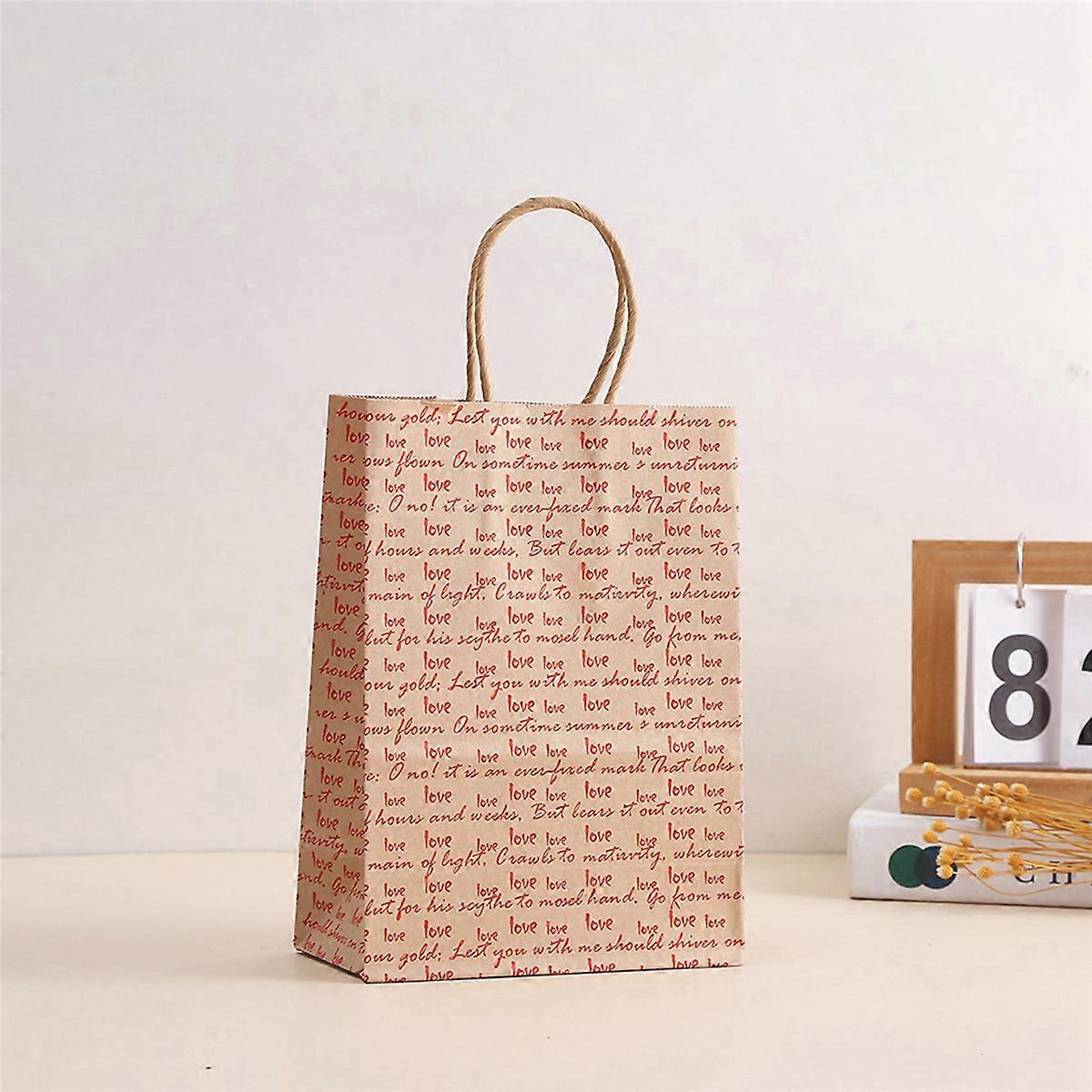 B 24Pcs Valentines Day Gift Bags, Candy Bags Goodie Bags with Handles