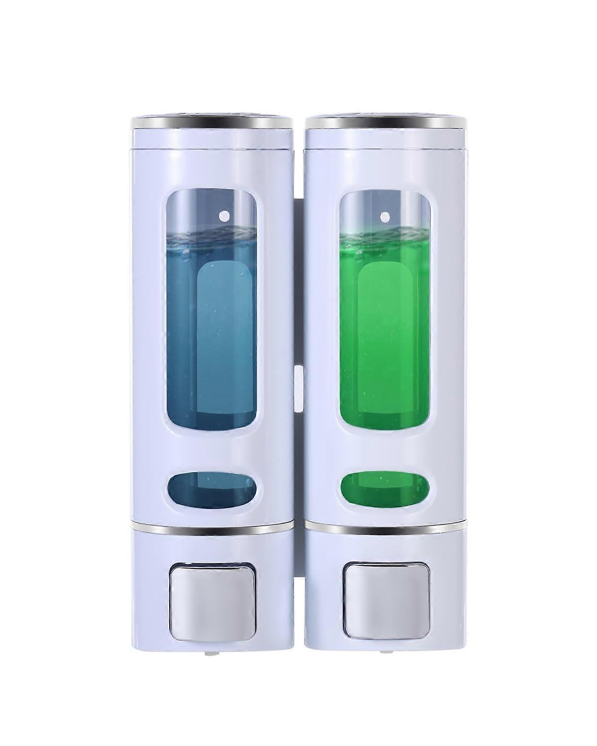 2 Chambers Clear Shampoo Dispensers for Bathroom