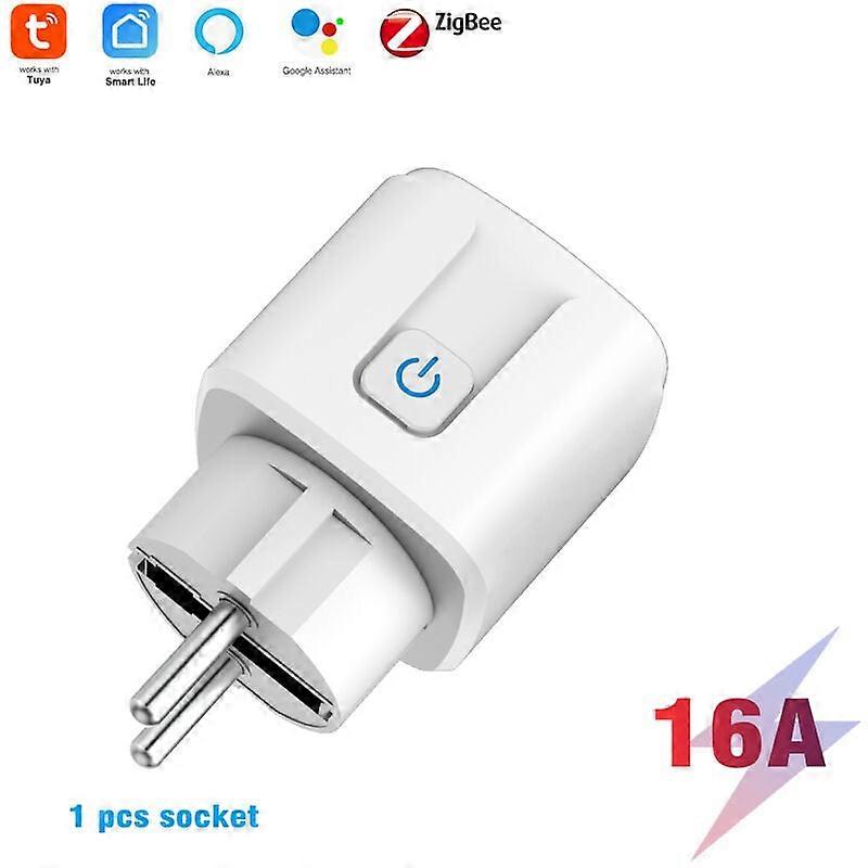 French Connected Socket 16A 3680W Zigbee Tuya Smartlife with Google Home Alexa Yandex Station Energy Monitor Voice Control