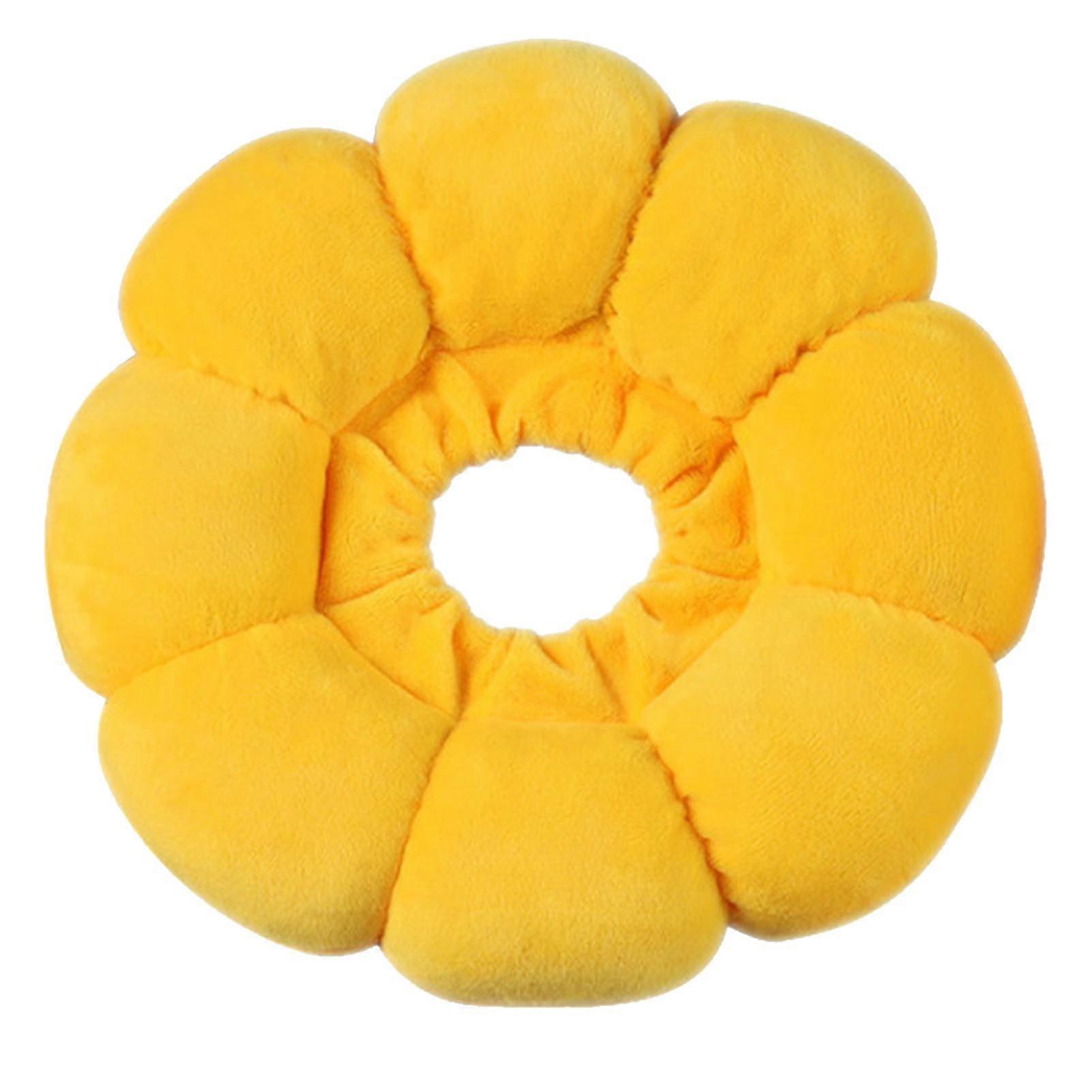 Soft Cat Cone Collar for After Surgery Wound Healing Cute Sunflower Shaped Anti Licking Adjustable Drawstring Cat Recovery Collar