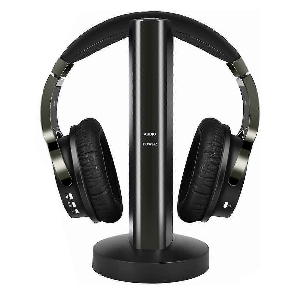 Wireless TV Headphones with 2.4G Digital RF Transmitter, Over-Ear Hi-Fi Wireless Headset with Rca/3.5mm/Optical Port, for Watching TV at Home