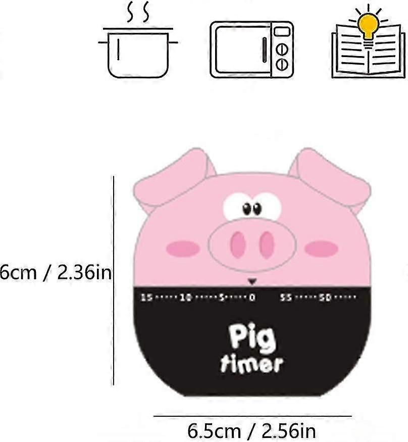 Mechanical Kitchen Time Alarm Timer,pig Shape,60min 360