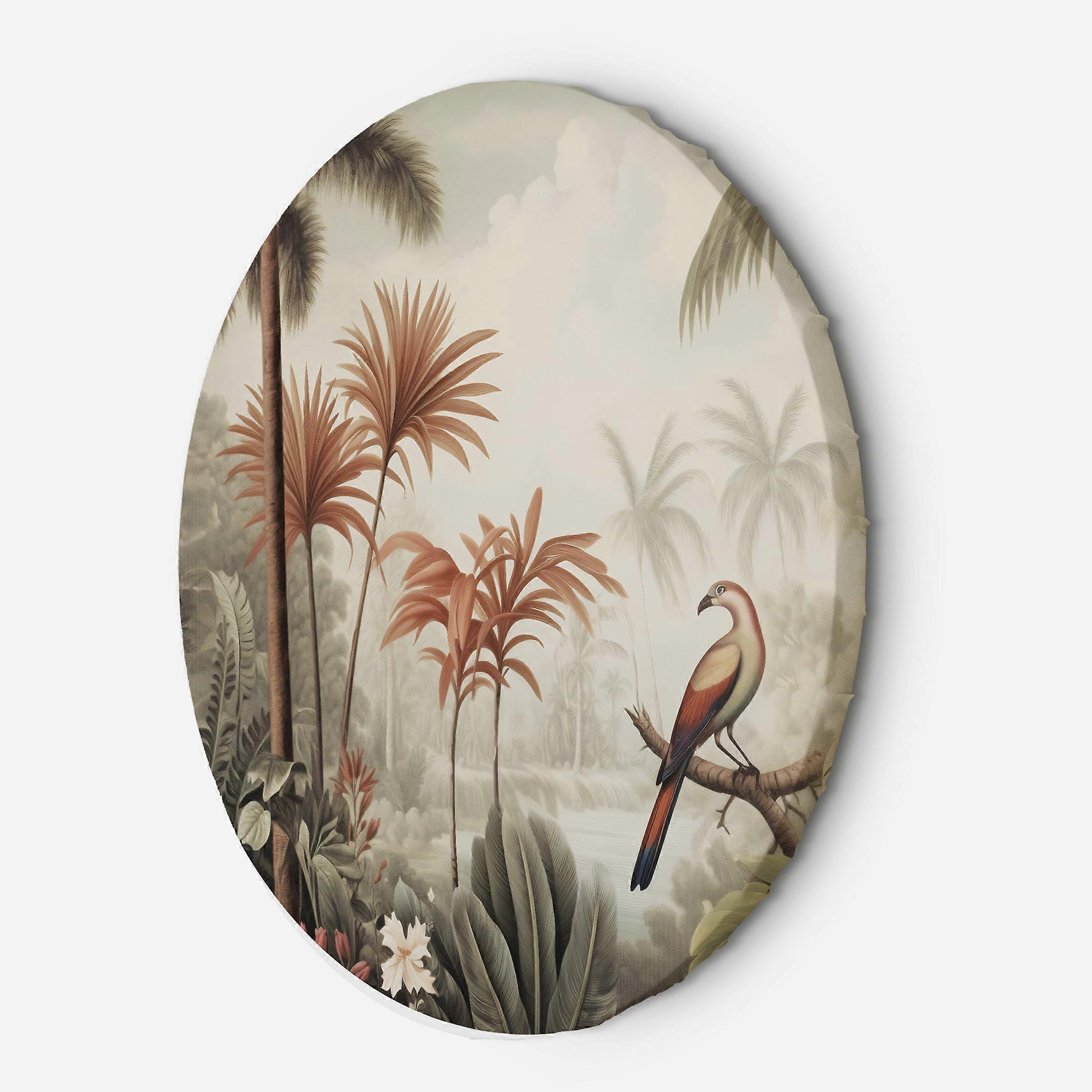 Lienzo, Pájaro tropical en la selva - 80x80