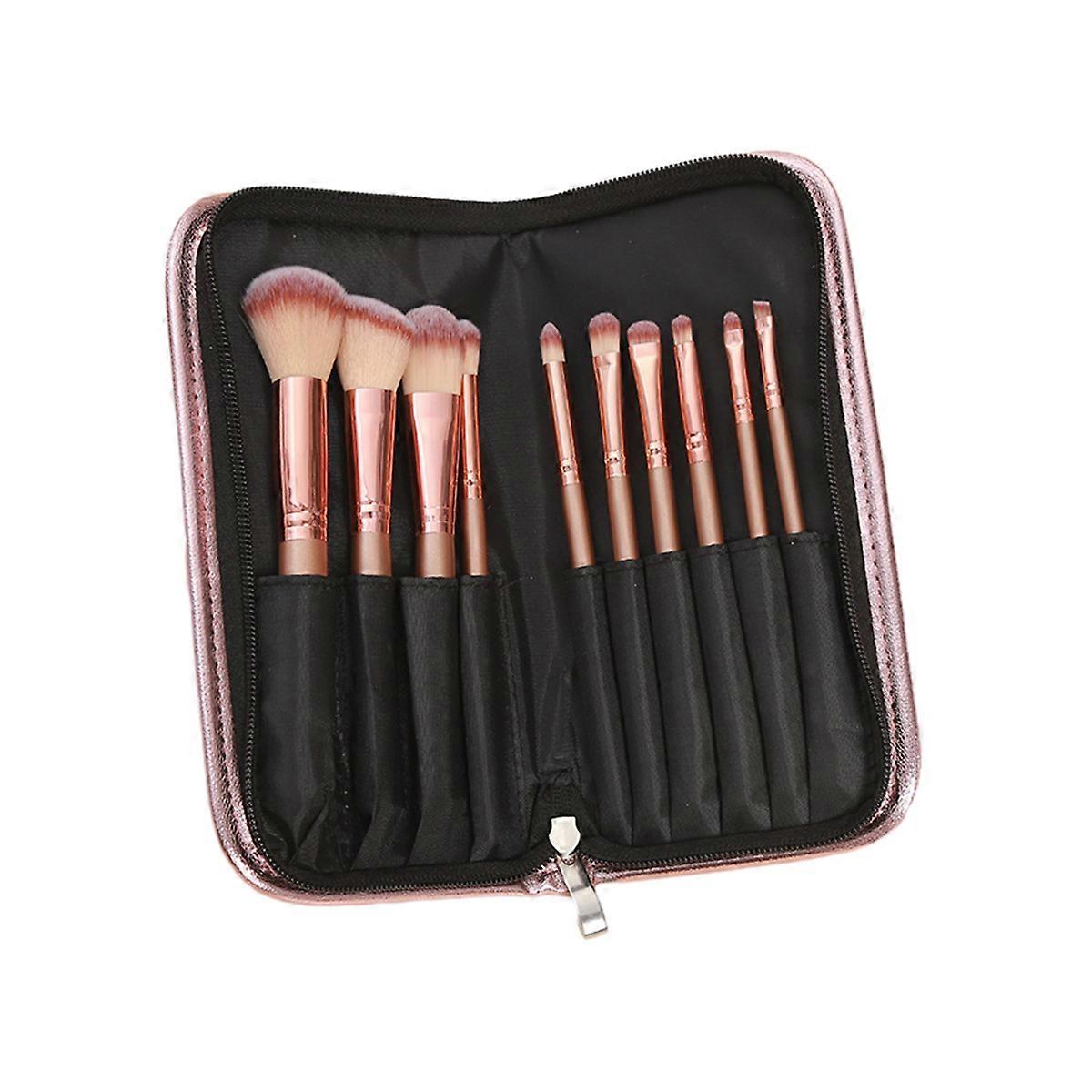 10 Pcs Makeup Brushes Set for Face and Eyes with Case