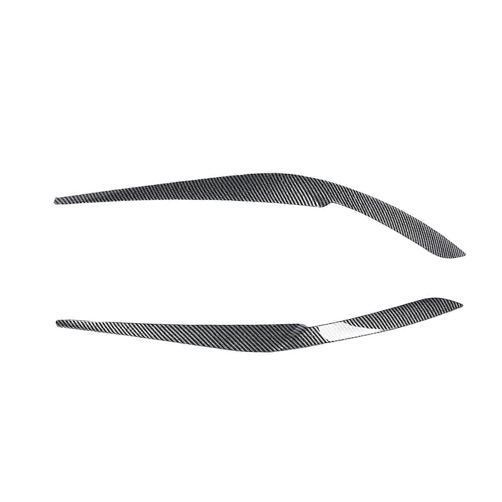 Front Headlight Eyebrows for X5 X6 G05 G06 LCI 2023, Black Carbon Fiber Style ABS Eyelid Cover with Easy Installation