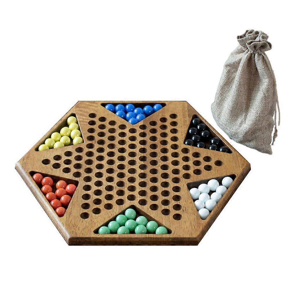 Checkers Chinese Chess Game Wooden Board Kids Toy Glass Colored Desktop Strategy Storage Gift Pieces Party Fine Agate