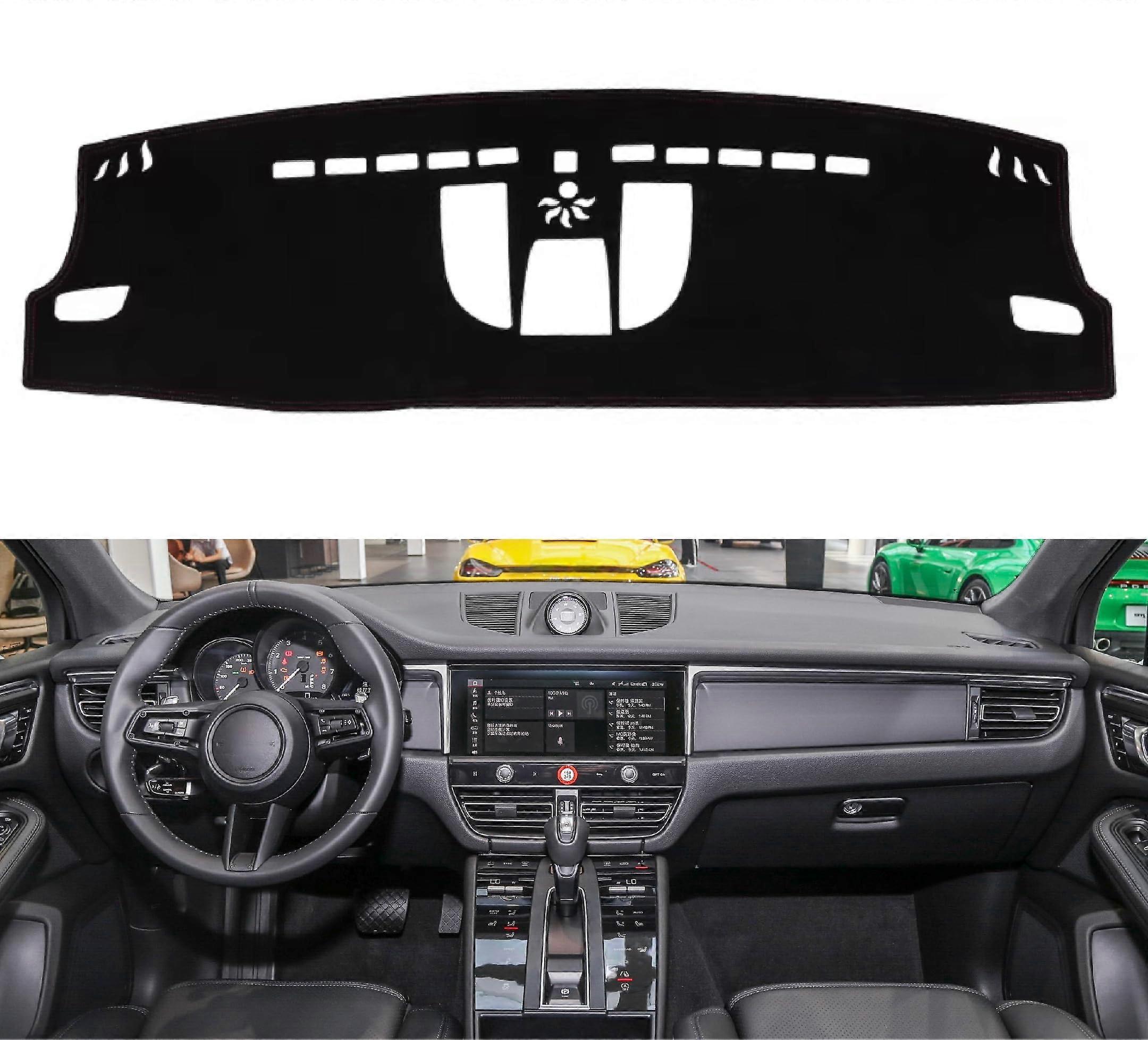 Car Dashboard Cover For Porsche Macan 2015-2024 Dash Mat Carpet Sunshade Black With Compass Without HUD