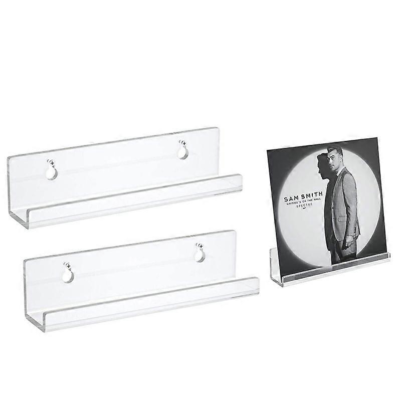 2 PCS Acrylic Record Rack Wall Mounted CD Display Stand Wall Mounted CD Rack