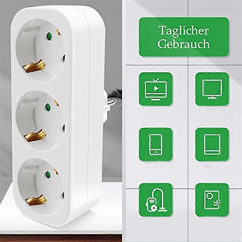 Multi Socket Without Cable, 250V/16A Socket Adapter, EU Plug,2 PackEdition A