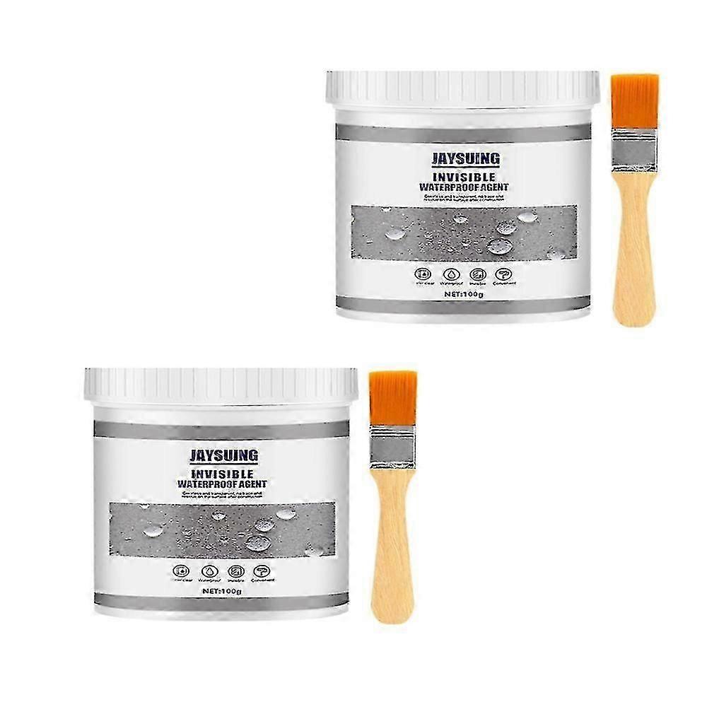 2pcs New 100g Waterproof Agent Toilet Anti-leak Glue Strong Bonding Adhesive Sealant Invisible Glue Repair Tools Agent + Brush