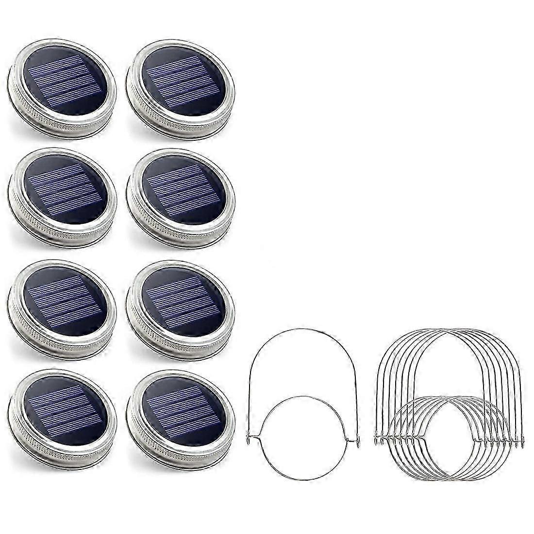 Solar Jar Lights -8 Pack 30 LED Waterproof Lids Lights