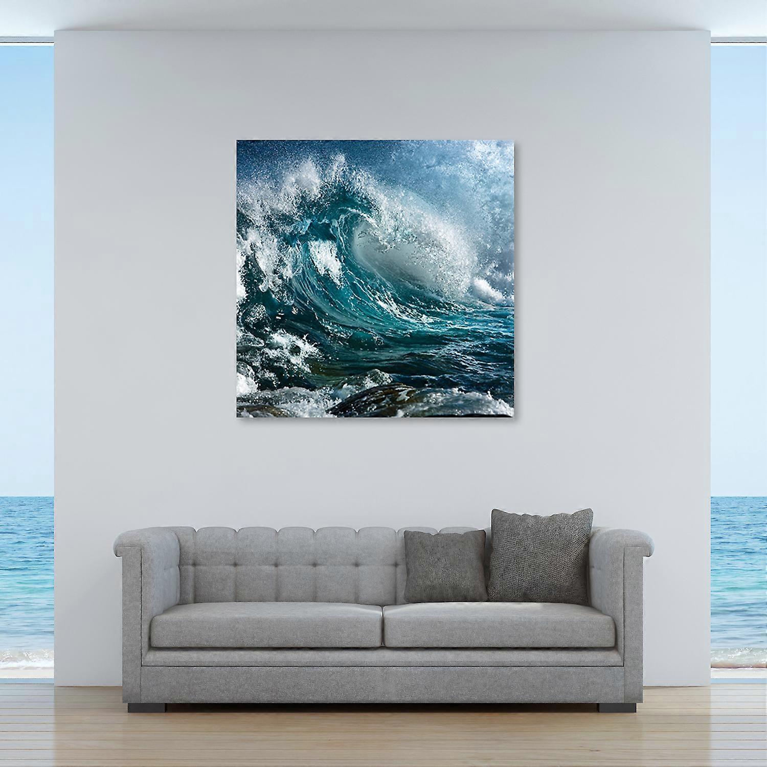 Leinwandbild, Landschaften - Blau - 40x40